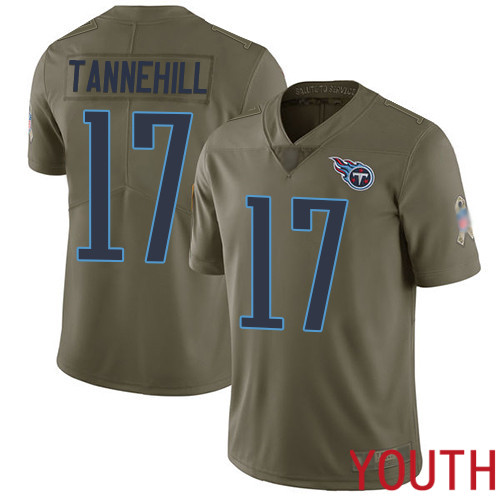 Tennessee Titans Limited Olive Youth Ryan Tannehill Jersey NFL Football #17 2017 Salute to Service->youth nfl jersey->Youth Jersey